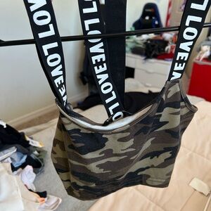 Camouflage Crop Top with LOVE Straps